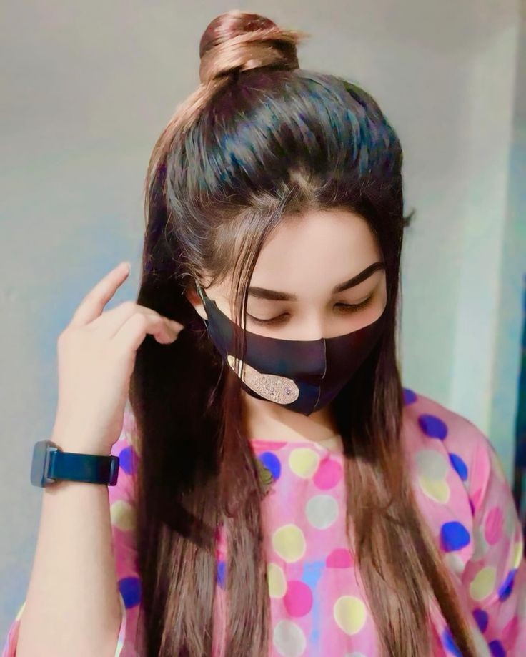 mask girl dp